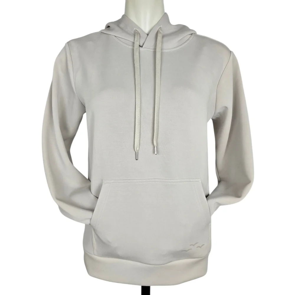 Lazypants Women's Stone Grey Hoodie Smooth Stretch Front Pocket Size S - Picture 4 of 14
